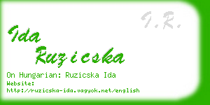 ida ruzicska business card